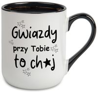 KUBEK ELEGANT CZARNE WNĘTRZE NA PREZENT GWIAZDY PRZY TOBIE TO CH*J