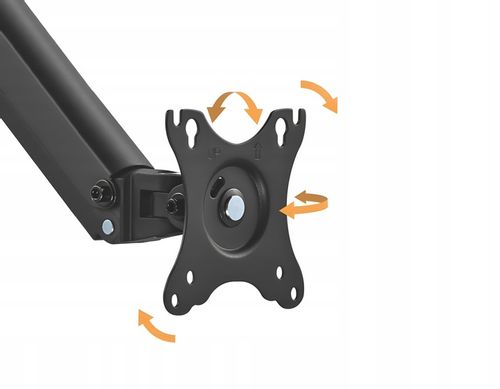 UCHWYT ŚCIENNY NA MONITOR POJEDYNCZY STANDARD VESA REGULOWANE RAMIĘ 17-27" na Arena.pl