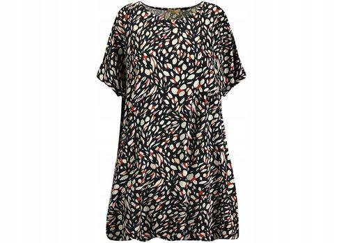 Luźna, swobodna bluzka tunika z wzorkiem 52/54 6XL/7XL na Arena.pl