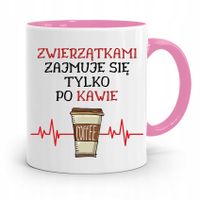 Kubek Różowy Weterynarza Zajmuje Się Po Kawie Z Nadrukiem Ze Zdjęciem