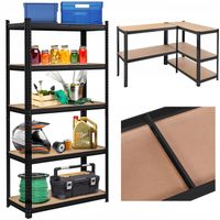 REGAŁ MAGAZYNOWY METALOWY GARAŻOWY CZARNY 2w1 SPIŻARNIA PIWNICA GARAŻ