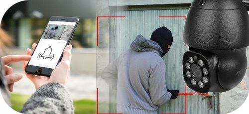 ZEWNĘTRZNA CZARNA BEZPRZEWODOWA KAMERA WIFI OBROTOWA IP 4MPX TUYA SMART DVS na Arena.pl