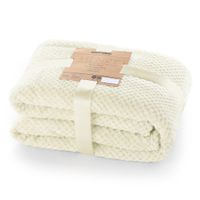 Koc z mikrofibry DecoKing HENRY żakardowy 220x240 kremowy