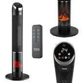 Termowentylator kolumnowy Tessa efekt kominka grzejnik elektryczny pilot