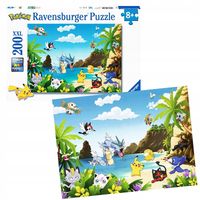 UKŁADANKA Logiczna Hobby PUZZLE Gra Manualna 200 ELEMENTÓW Pokemony Anime