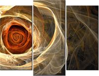 60 90CM OBRAZ 3 ELEM RÓŻA KTALNA ŚCIENNY DRUK PŁÓTNO