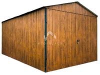 Blaszak Garaż blaszany 4x6m Brama Dwuskrzydłowa Dach Dwuspadowy NB109