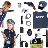 ZESTAW MAŁEGO POLICJANTA DLA DZIECI POLICJA AKCESORIA POLICYJNE KAMIZELKA