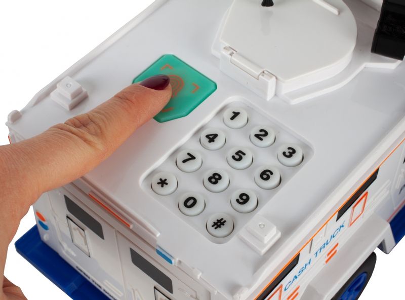 Skarbonka Sejf Dla Dzieci Na Kod Szyfr Samochód Policja Auto zdjęcie 7