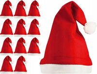 CZAPKA ŚWIĘTEGO MIKOŁAJA PRZEBRANIE KOSTIUM ŚWIĄTECZNA STRÓJ 12szt