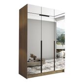 Szafa CALIA III 150 cm z lustrem-pojemna garderoba-CREMONA+CZARNY