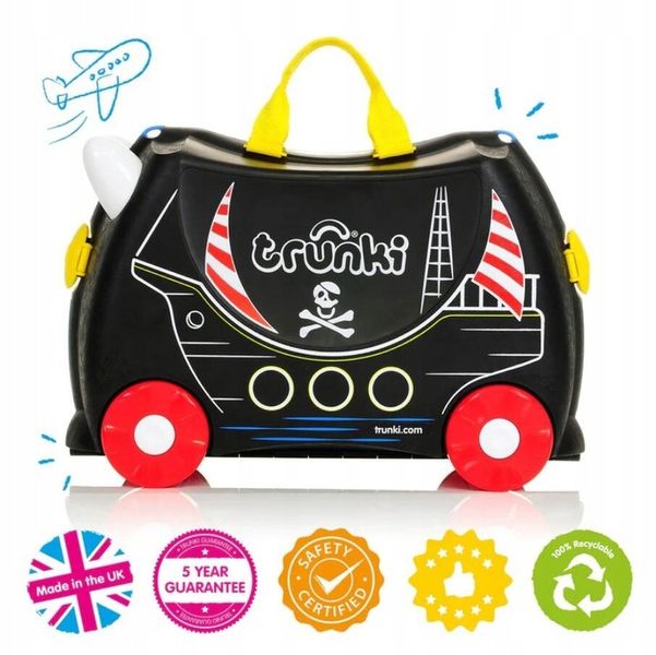 Walizka jeżdżąca Trunki dla dzieci jeździk pirat Pedro czarna walizeczka zdjęcie 4