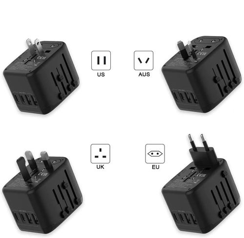 Uniwersalny adapter podróżny USB-A x2/USB-C x2 do ładowania czarny na Arena.pl