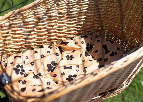 KOSZ ROWEROWY WIKLINOWY NA BAGAŻNIK TRANSPORTER TYLNY KOSZYK DUŻY PODUSZKA na Arena.pl