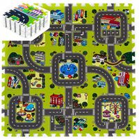 MATA piankowa puzzle EDUKACYJNA 90x90 dla dzieci SKŁADANA ochronna ULICE