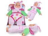 Lalka bobas gumowa baby z plecakiem nosidełkiem prezent dziewczynka