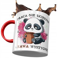 Kubek Czerwony Śmieszny Praca Nie Ucieknie Prezent Z Nadrukiem Ze Zdjęciem