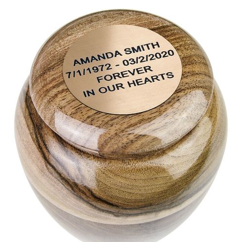 Relikwiarz z orzecha włoskiego, drewniana mini urna na prochy / Plakietka na Arena.pl