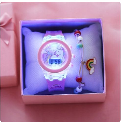 ZEGAREK ELEKTRONICZNY LED BRANSOLETKA DLA DZIEWCZYNKI JEDNOROŻEC na Arena.pl