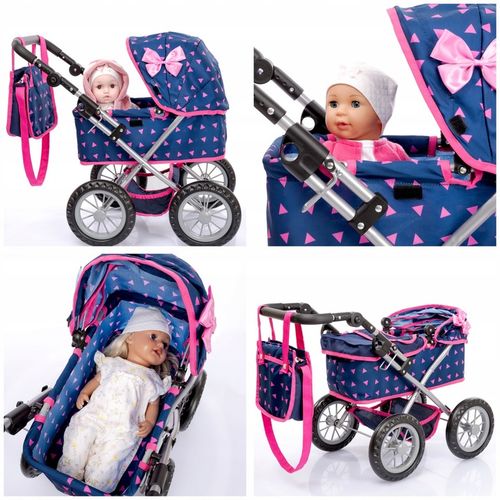 KINDERPLAY WÓZEK DLA LALEK GŁĘBOKI GONDOLA SKŁADANY TORBA REGULOWANA RĄCZKA na Arena.pl