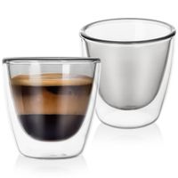 2x Szklanka Termiczna z Podwójną Ścianką do Kawy Espresso Szklanki 90 ml