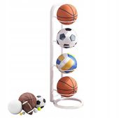 STOJAK NA PIŁKI NA 4 szt BIAŁY- piłka nożna, piłka do siatki kosza BIAŁY