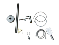 Bateria wannowa wolnostojąca chrom 360° z prysznicem stal mosiądz