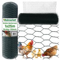 Siatka Sześciokątna dla Kur Królików 1x25m Hodowlana 20mm Wolier PCV Klatka