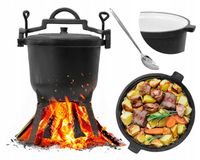 Kociołek ŻELIWNY emaliowany 10L Meyerhoff + GRATIS ŁYŻKA PRAŻONE