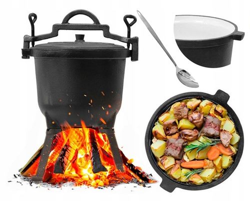 Kociołek ŻELIWNY emaliowany 10L Meyerhoff + GRATIS ŁYŻKA PRAŻONE na Arena.pl