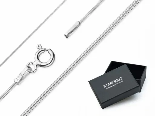 DAMSKI ŁAŃCUSZEK SREBRNY pr. 925 ŻMIJKA 55cm zdjęcie 1