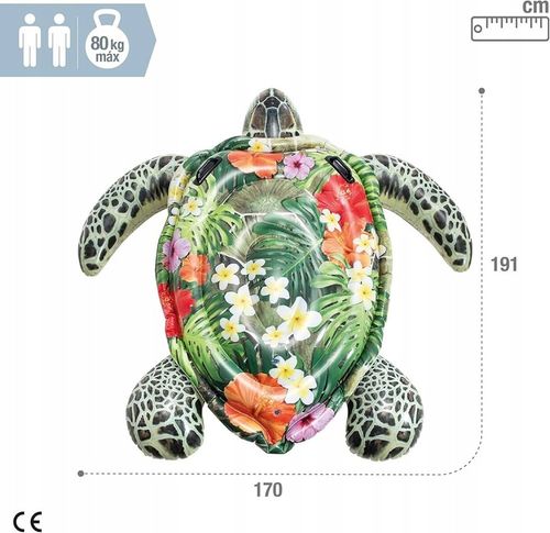 Dmuchany Materac Żółw Morski do Basenu na Plażę nad Wodę 191 x 170 cm INTEX na Arena.pl
