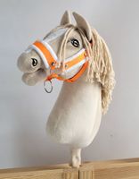 kantar regulowany dla konia hobby horse a3 neon orange białym