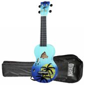 Ukulele Sopranowe Mahalo Hawaii Blue + Pokrowiec Wycięcia Wyspy Hawaje