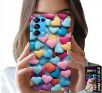 ETUI DO OPPO RENO5 4G 5G - KOLOROWE SERCA MOŻLIWOŚĆ PERSONALIZACJI
