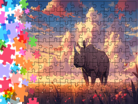 Puzzle tradycyjne Zwierzęta - Nosorożec