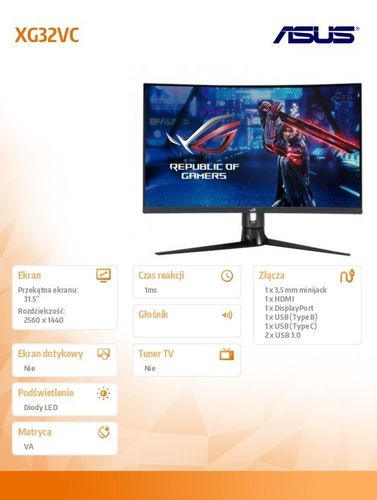 Monitor ROG Strix 31.5 cala XG32VC na Arena.pl