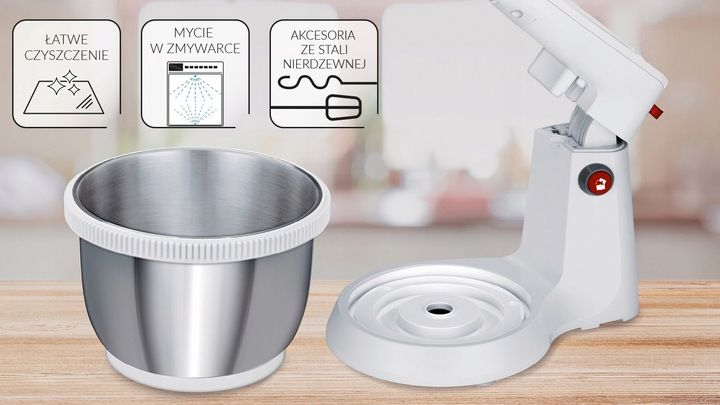 Mikser ręczny z misą biały MPM MMR-21Z zdjęcie 3