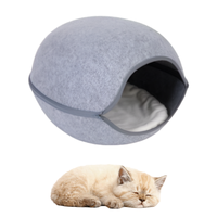 Legowisko Domek dla Kota Budka Zamek Filcowe Szare 50x30x45 cm Składane