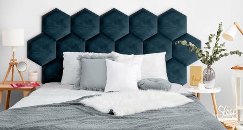 PANELE TAPICEROWANE PLASTER MIODU Heksagon GRANATOWY 26cm x 30cm na Arena.pl