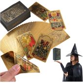 Karty Tarota złote do gry klasyczne wodoodporne zestaw nowa wersja premium