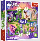 puzzle 4w1 świat smoka diplodoka 34663