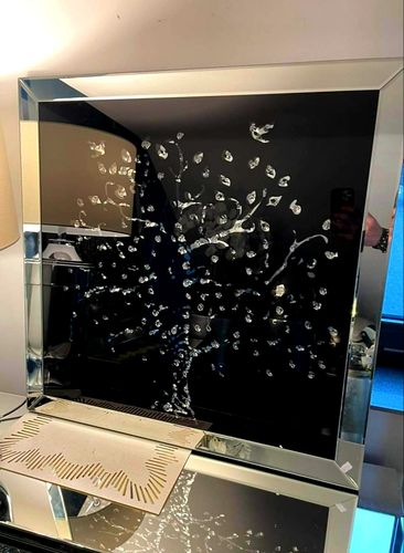 Lustrzany obraz z kryształkami Glamour Drzewko szczęścia 80x80 na Arena.pl