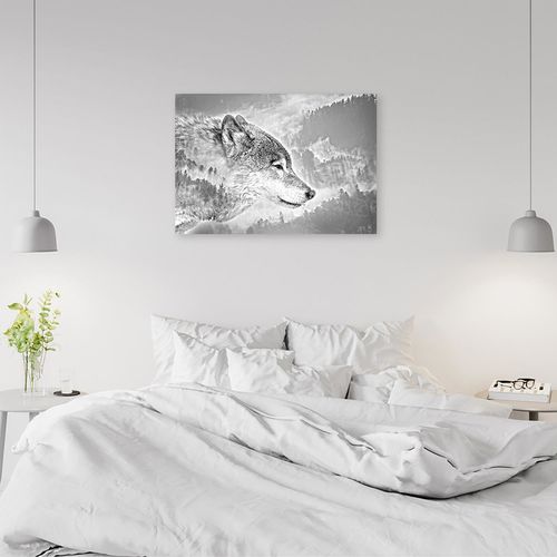 Deco Panel, Wilk na śnieżnym tle 60x40 na Arena.pl