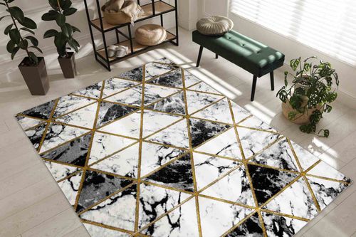 RUG/LU/ESTEMA/MARBLETRIANGLES/BLACK+GOLD/80x150 na Arena.pl