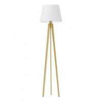Lampa podłogowa CURACAO abażur biały stelaż dębowy