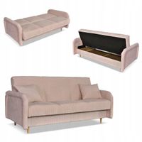 Kanapa sofa Merivo rozkładana wersalka f spania pojemnik Family różowa