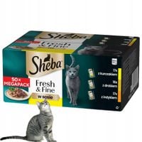 SHEBA Fresh & Fine mokra karma dla kota w sosie mix smaków saszetki 50x50 g