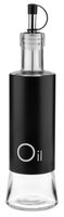 Dozownik szklany olej oliwa GRENO 320 ml napis OIL stal malowana proszkowo czarny
