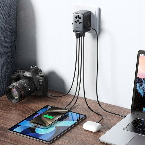 ŁADOWARKA PRZEJŚCIÓWKA 2w1 ADAPTER PODRÓŻNY CAŁY ŚWIAT USB C GaN 65W na Arena.pl